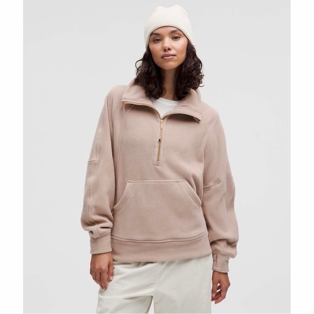 FIRM PRICE Lululemon Scuba Tumbled Fleece Funnel-Neck Half Zip in Adaptive Pink